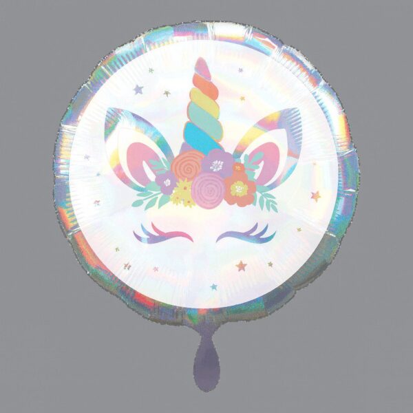 einhorn holographisch 43cm ballon geburtstagsdeko ballonwerk
