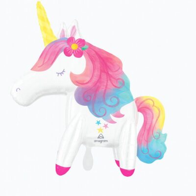 einhorn mit geschlossenen augen pastell 63cm ballon partydeko ballonwerk