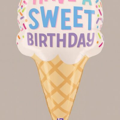 eistüte folienballon have a sweet birthday 71cm geburtstagsdeko ballonwerk
