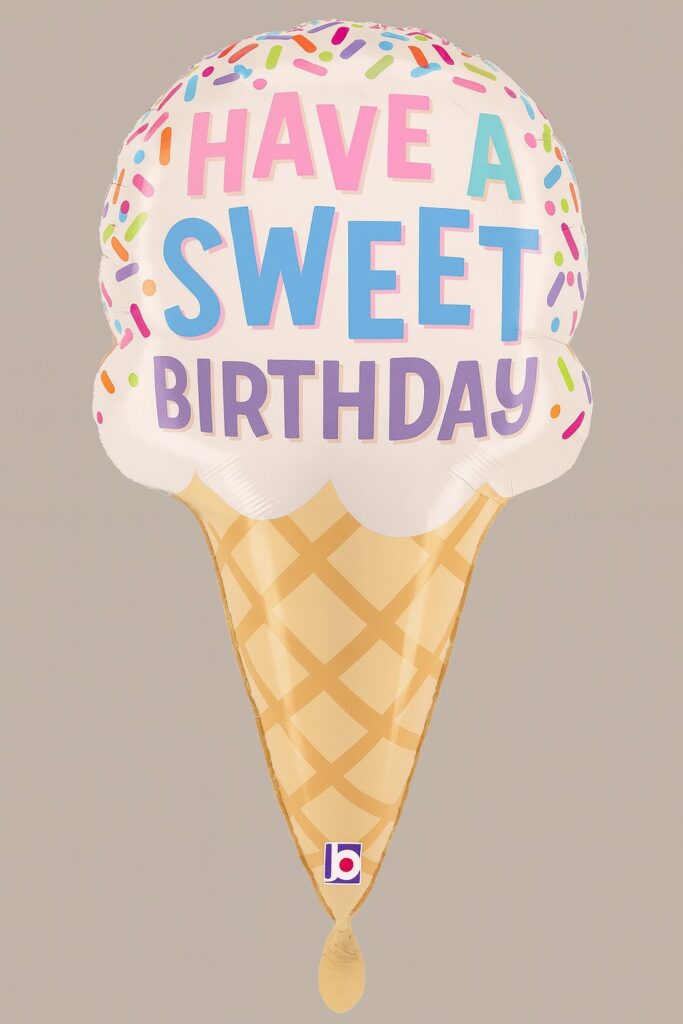 eistüte folienballon have a sweet birthday 71cm geburtstagsdeko ballonwerk