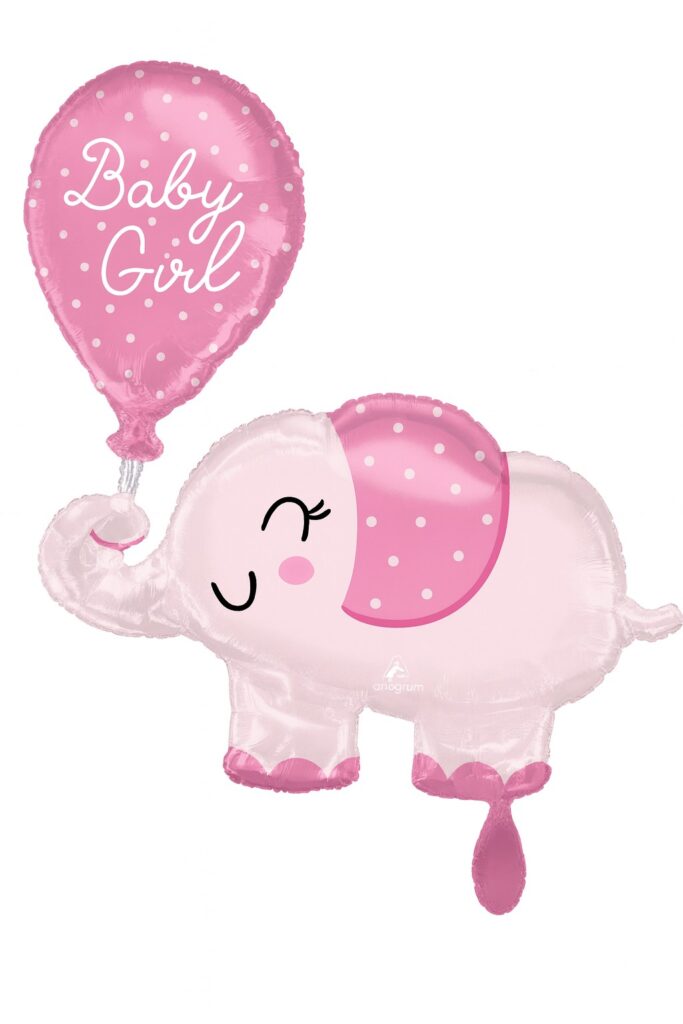 elefant baby girl 78cm ballon partydeko ballonwerk