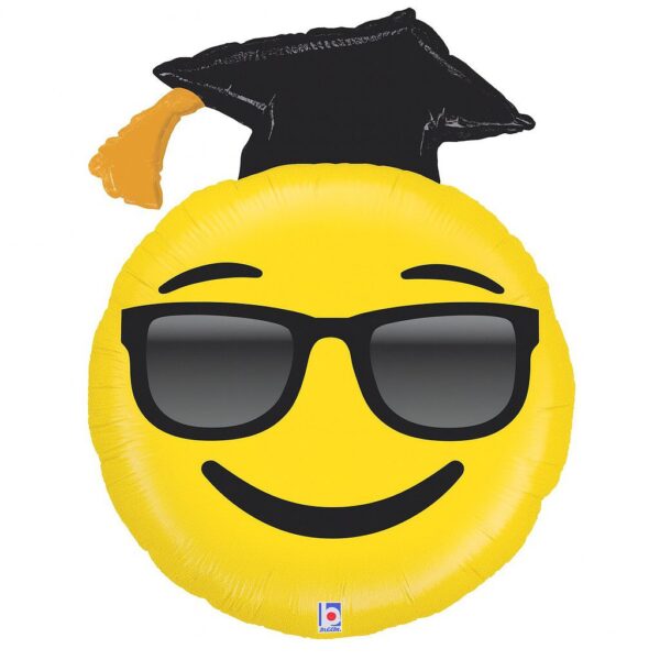 emoji abschluss ballon 76cm partydeko ballonwerk