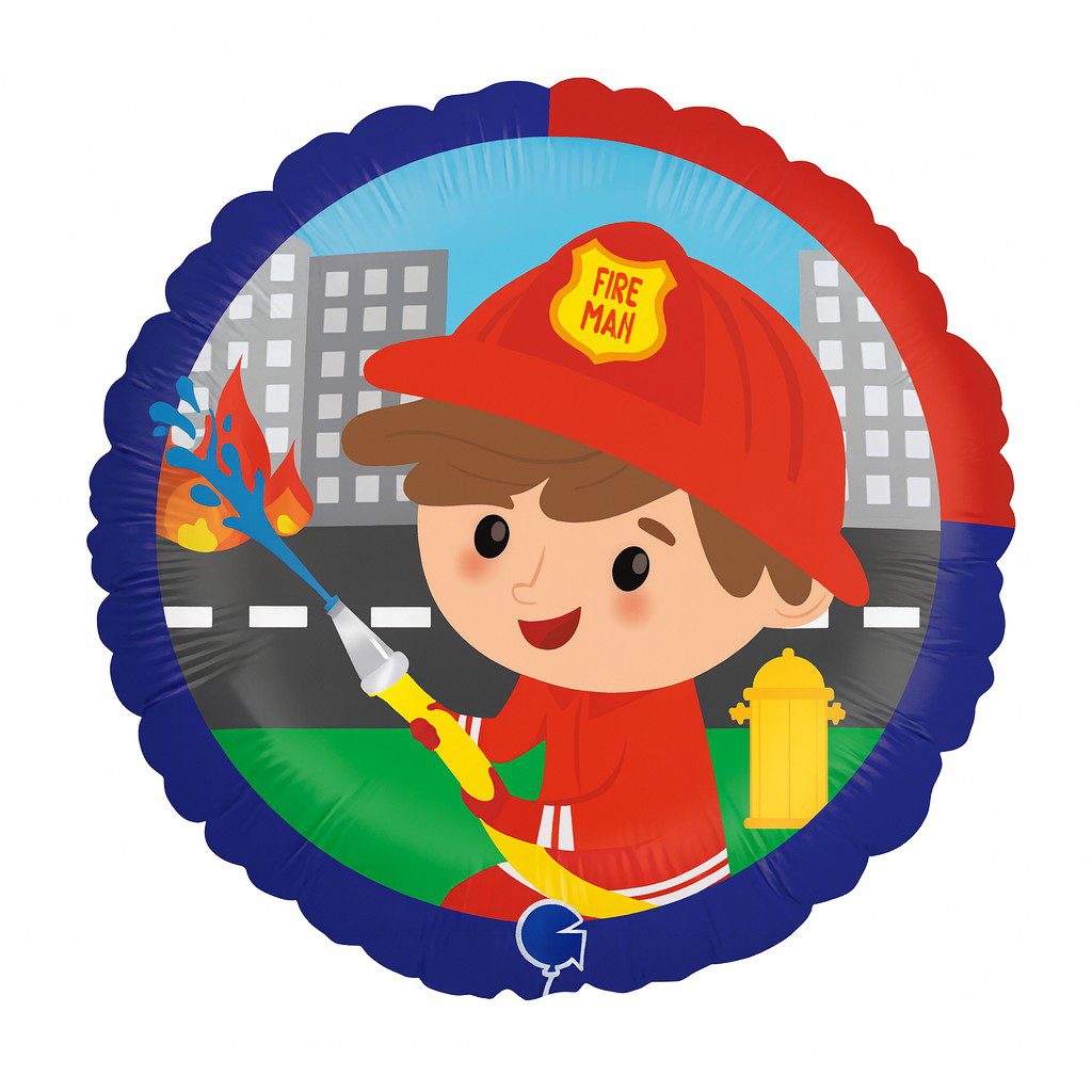 feuerwehrmann ballon 46cm partydeko ballonwerk