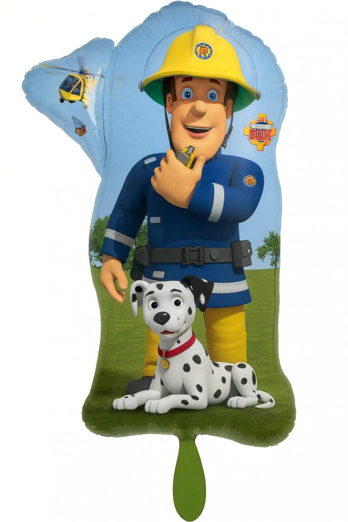 feuerwehrmann sam ballon 83cm kindergeburtstag deko ballonwerk