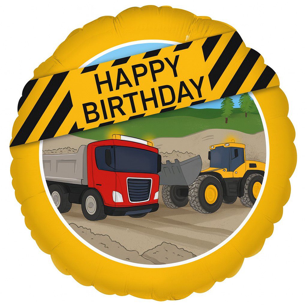 folienballon baustellenfahrzeuge happy birthday 46cm partydeko ballonwerk folienballon baustellenfahrzeuge happy birthday 46cm partydeko ballonwerk