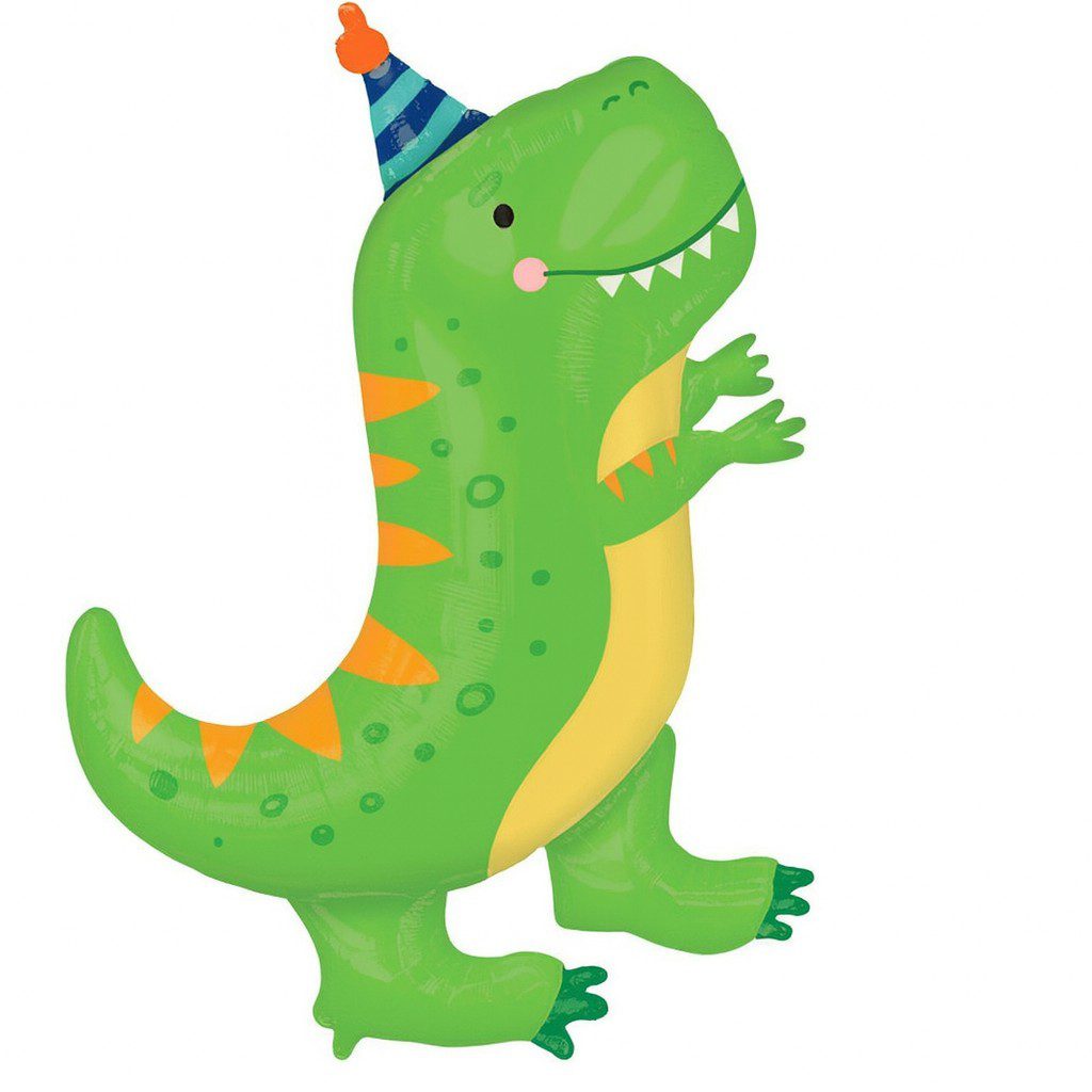 folienballon dino mit partyhut 86cm partydeko ballonwerk folienballon dino mit partyhut 86cm partydeko ballonwerk