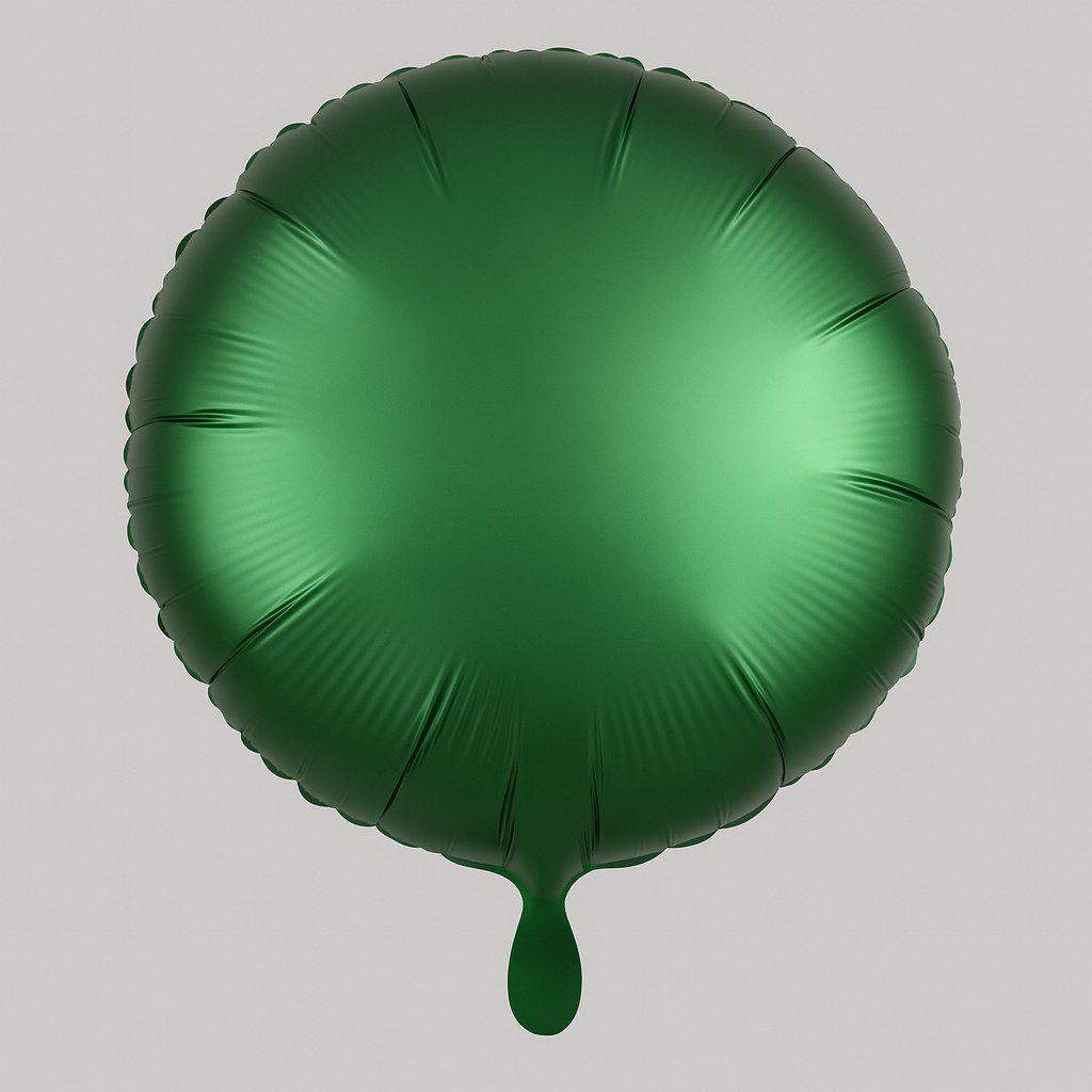 folienballon rund 43cm gruen matt party dekoration ballonwerk