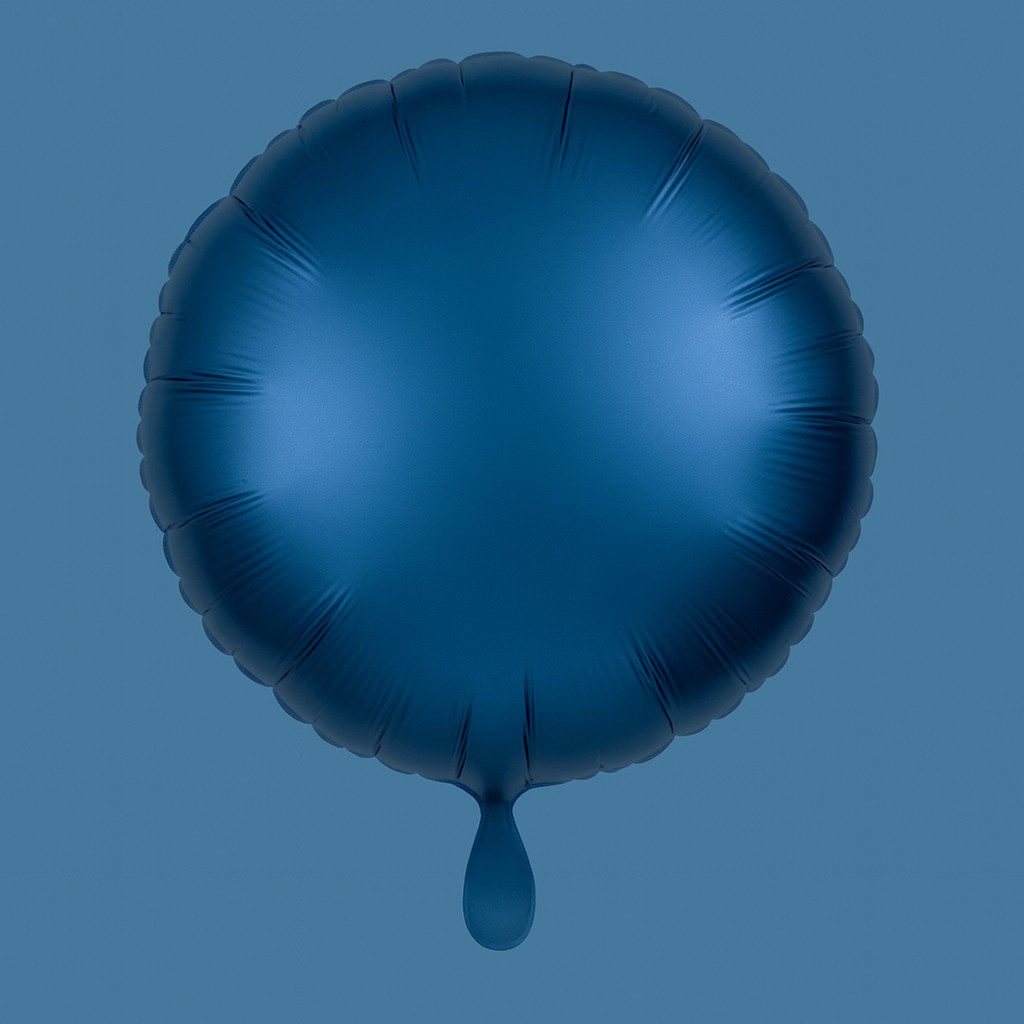 folienballon rund 43cm hellblau glaenzend party dekoration ballonwerk
