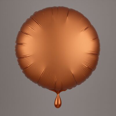 folienballon rund 43cm orange matt party dekoration ballonwerk