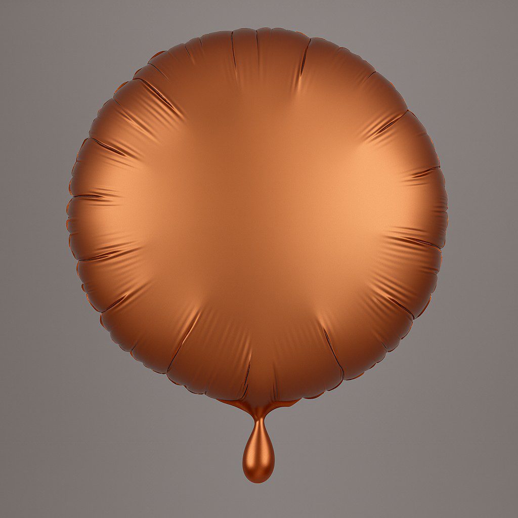 folienballon rund 43cm orange matt party dekoration ballonwerk