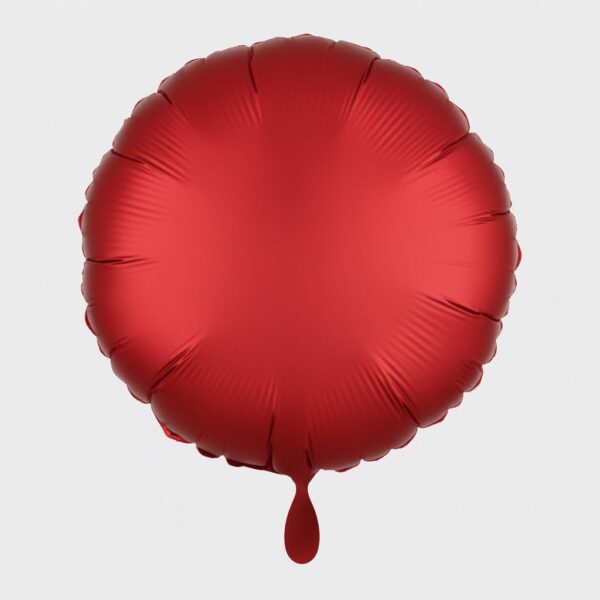 folienballon rund 43cm rot matt party dekoration ballonwerk