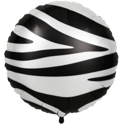 folienballon rund 43cm zebramuster party dekoration ballonwerk