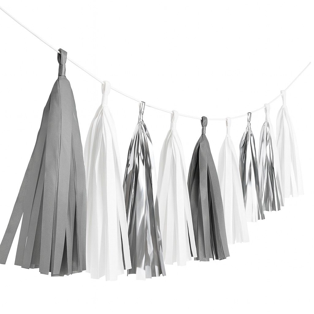 fransengirlande aus papier silber 304cm partydeko ballonwerk fransengirlande aus papier silber 304cm partydeko ballonwerk