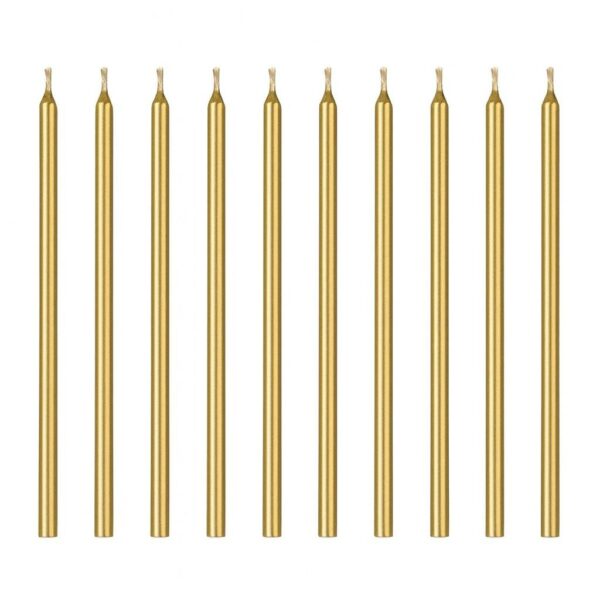geburtstagskerzen gold 12 stueck 14cm tortendeko ballonwerk