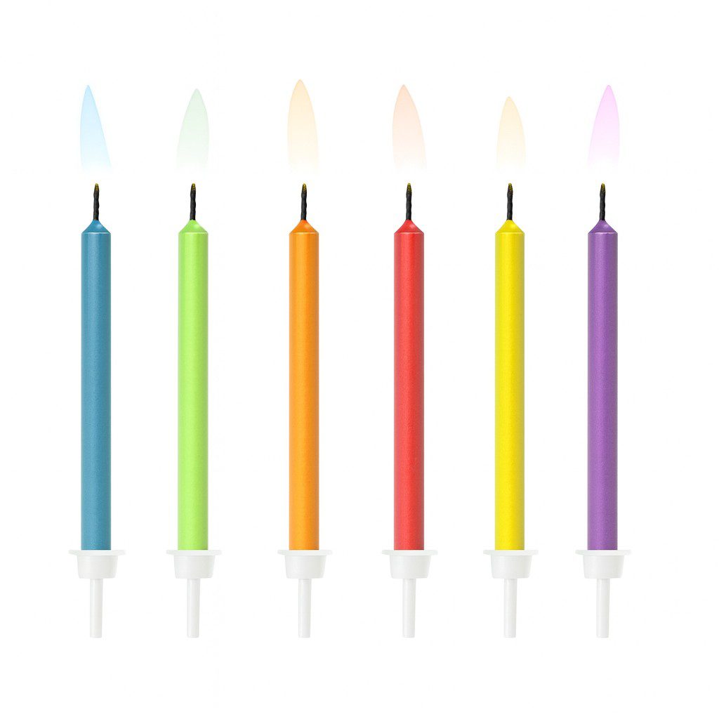 geburtstagskerzen mit bunter flamme 6cm tortendeko ballonwerk
