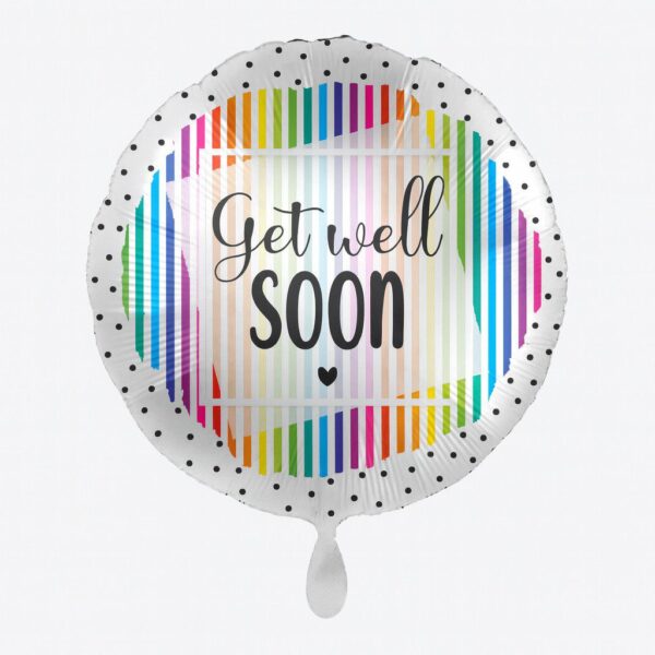 get well soon ballon bunte streifen 43cm partydeko ballonwerk