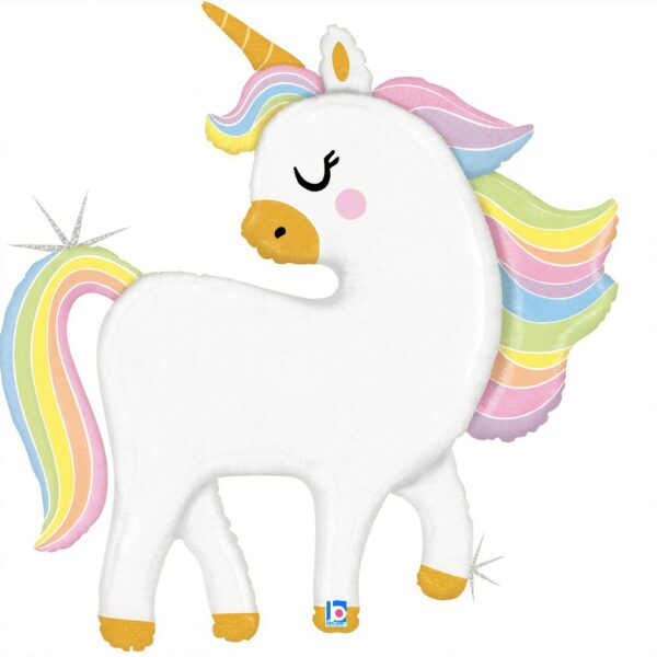 glitzer pastell einhorn 122cm maerchenhafte deko ballonwerk