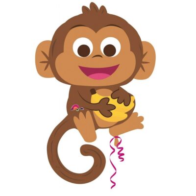 gluecklicher affe 91cm tierballon geburtstag partydeko ballonwerk