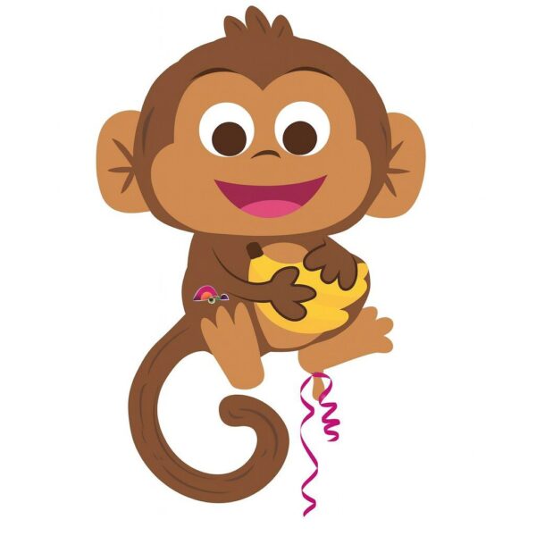 gluecklicher affe 91cm tierballon geburtstag partydeko ballonwerk