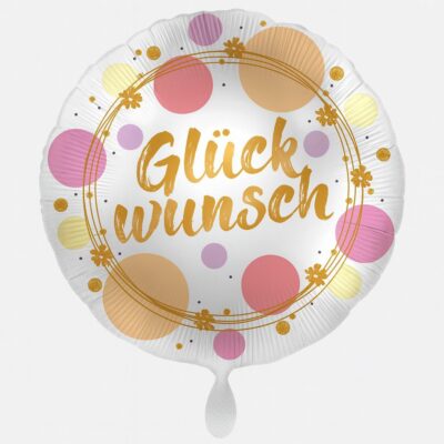 glueckwunsch rosa gold 71cm partydeko ballonwerk