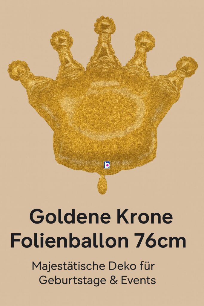 goldene krone folienballon 76cm partydeko ballonwerk