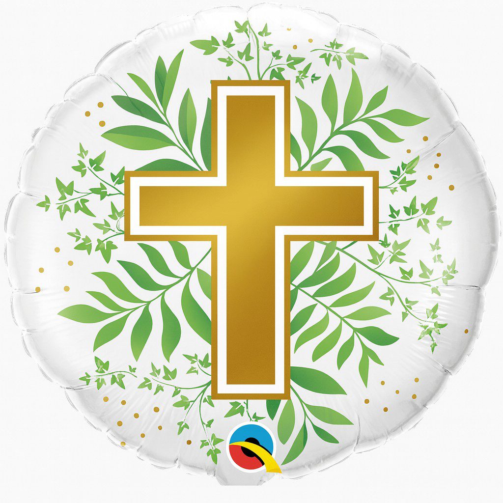 goldenes kreuz boho 43cm stilvolle festdeko ballonwerk