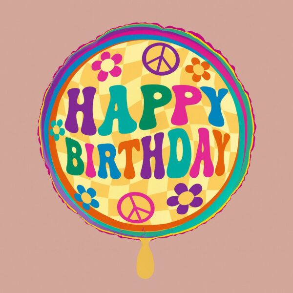 groovy birthday daisies ballon 43cm retro partydeko geburtstag ballonwerk