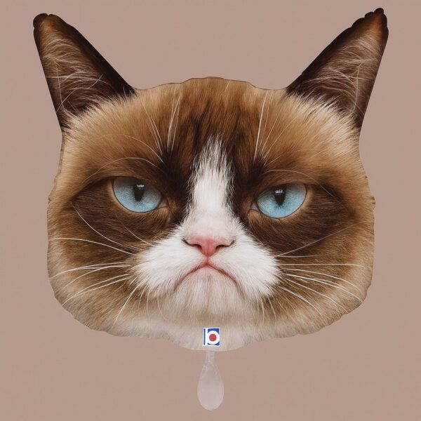grumpy cat ballon 61cm lustige partydeko geburtstag ballonwerk