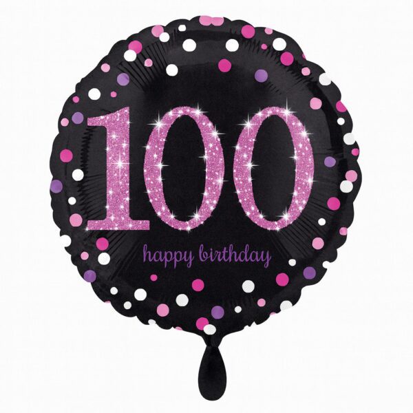 happy birthday 100 pink ballon 43cm stilvolle deko ballonwerk