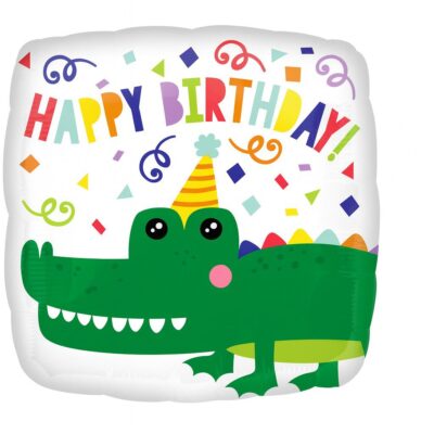 happy birthday alligator 43cm kinderparty ballon ballonwerk