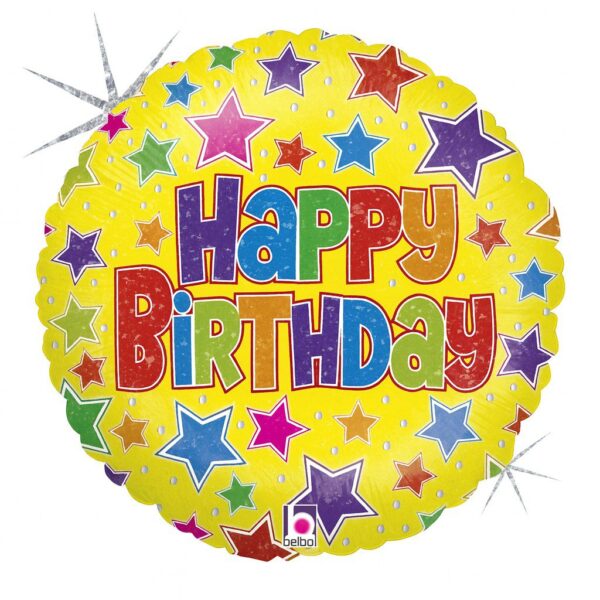 happy birthday mit sternen 46cm partyhighlight ballonwerk