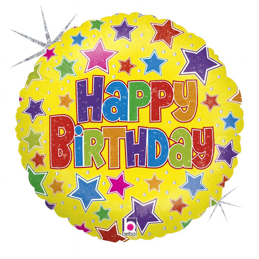 happy birthday mit sternen 46cm partyhighlight ballonwerk