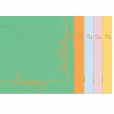 happy birthday servietten pastell 33x33cm 12 stueck ballonwerk