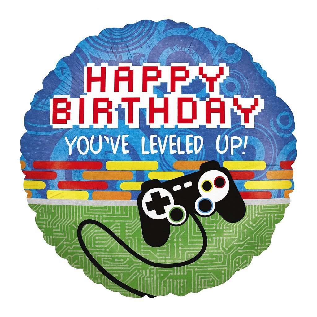 happy birthday youve leveled up 46cm ballon ballonwerk
