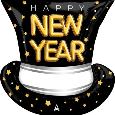 happy new year hut 60cm silvesterdeko ballonwerk