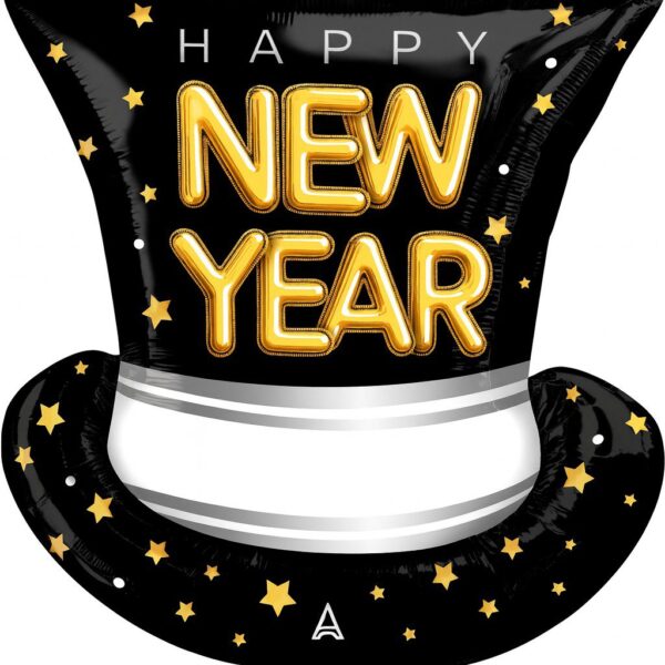 happy new year hut 60cm silvesterdeko ballonwerk