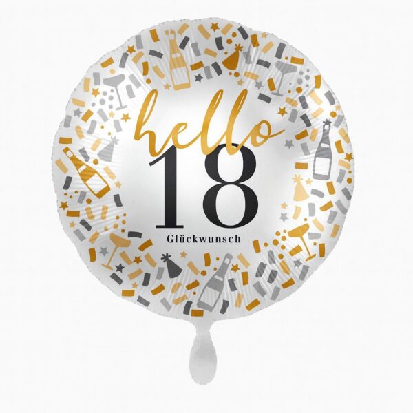 hello 18 glueckwunsch 43cm geburtstagsdeko ballonwerk