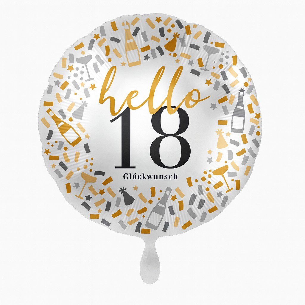 hello 18 glueckwunsch 43cm geburtstagsdeko ballonwerk