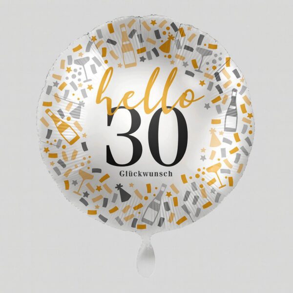 hello 30 glueckwunsch 43cm geburtstagsdeko ballonwerk