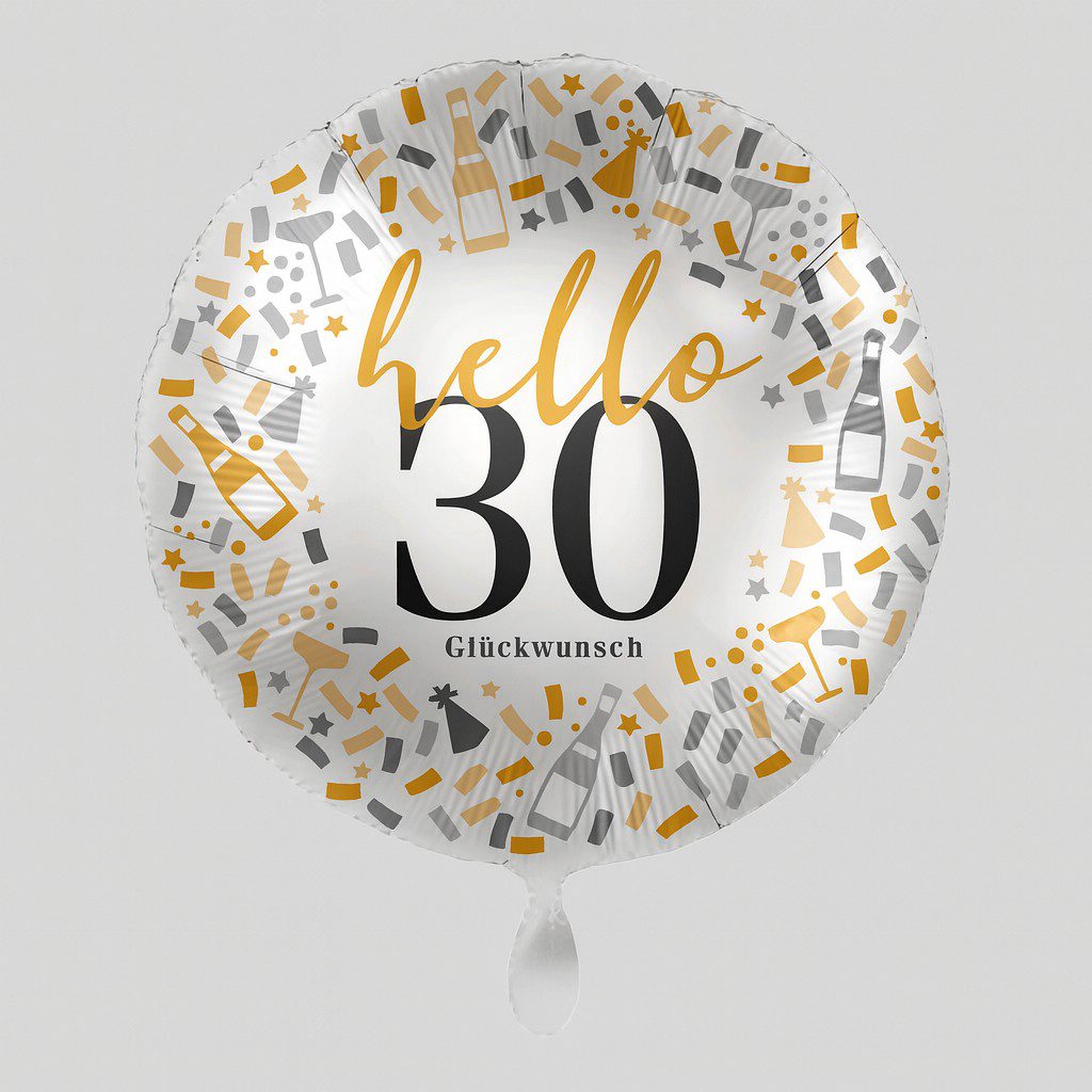hello 30 glueckwunsch 43cm geburtstagsdeko ballonwerk