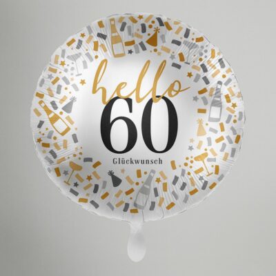hello 60 glueckwunsch 43cm geburtstagsdeko ballonwerk