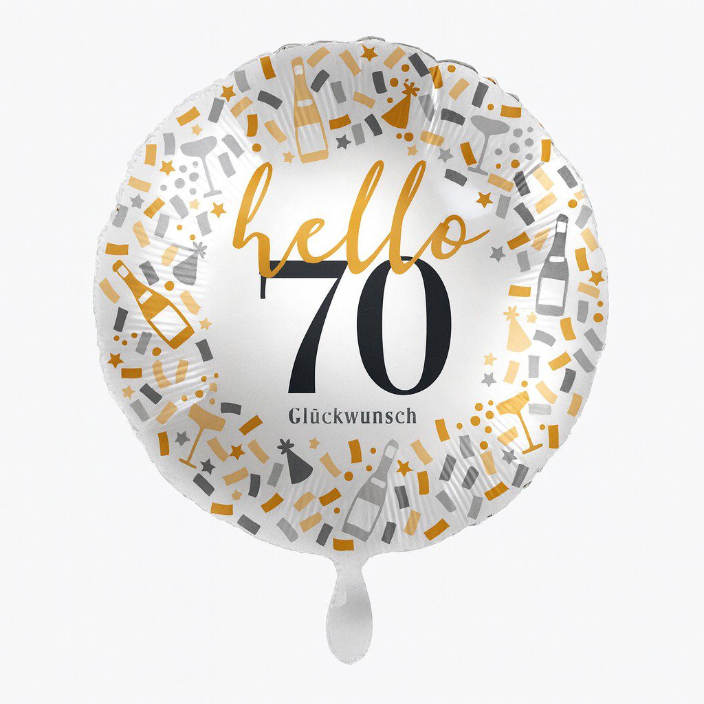 hello 70 glueckwunsch 43cm geburtstagsdeko ballonwerk