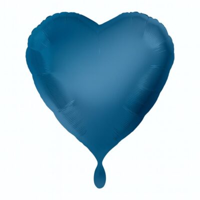 herz folienballon 43cm dunkelblau glaenzend elegante partydeko ballonwerk
