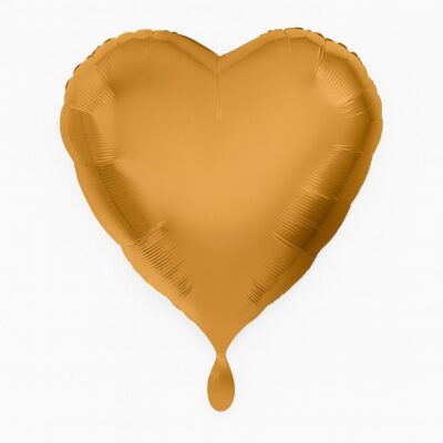 herz folienballon 43cm gold glaenzend partydeko ballonwerk