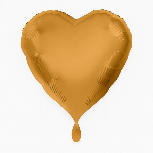 herz folienballon 43cm gold glaenzend partydeko ballonwerk