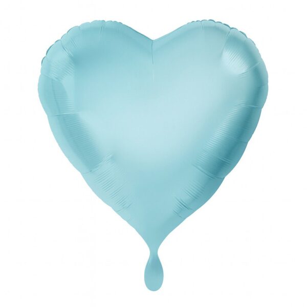 herz folienballon 43cm hellblau glaenzend stilvolle partydeko ballonwerk