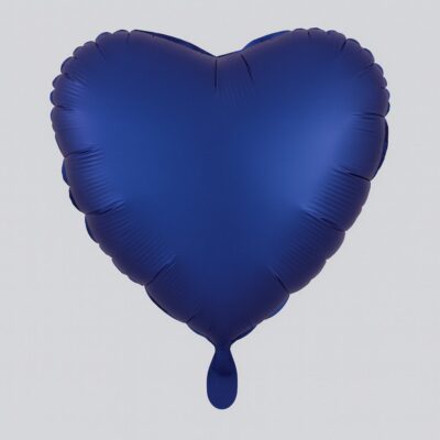 herz folienballon dunkelblau matt 43cm dekoration ballonwerk