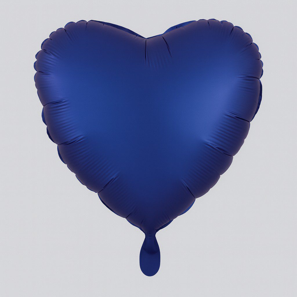herz folienballon dunkelblau matt 43cm dekoration ballonwerk