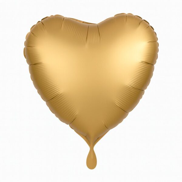 herz folienballon gold matt 43cm dekoration ballonwerk