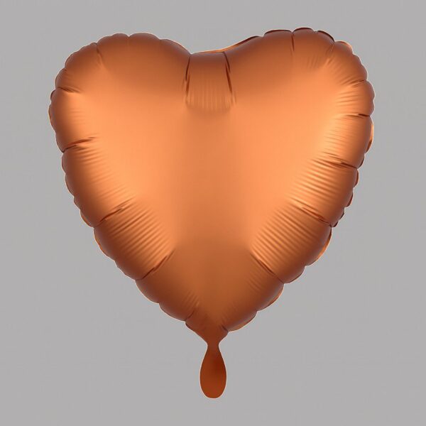 herz folienballon orange matt 43cm dekoration ballonwerk